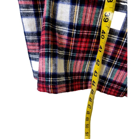 After Hours By Diplomat  Mens Flannel Robe Red White Plaid  L Large W Tie Pocket - Picture 5 of 6
